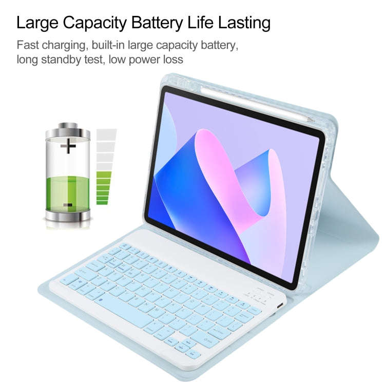 For Huawei MatePad 11 2023 / 2021 Square Button Bluetooth Keyboard Rotatable Holder Leather Case(...
