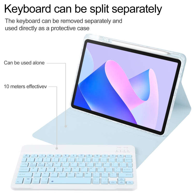 For Huawei MatePad 11 2023 / 2021 Square Button Bluetooth Keyboard Rotatable Holder Leather Case(...