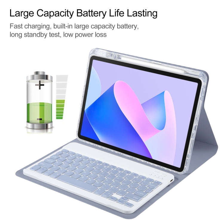 For Huawei MatePad 11 2023 / 2021 Square Button Bluetooth Keyboard Rotatable Holder Leather Case(...
