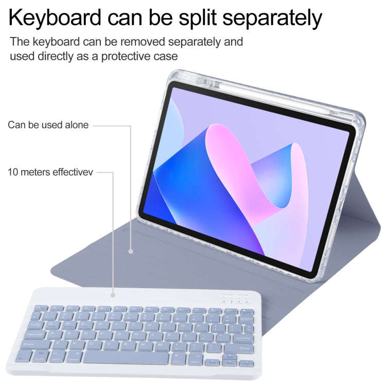 For Huawei MatePad 11 2023 / 2021 Square Button Bluetooth Keyboard Rotatable Holder Leather Case(...