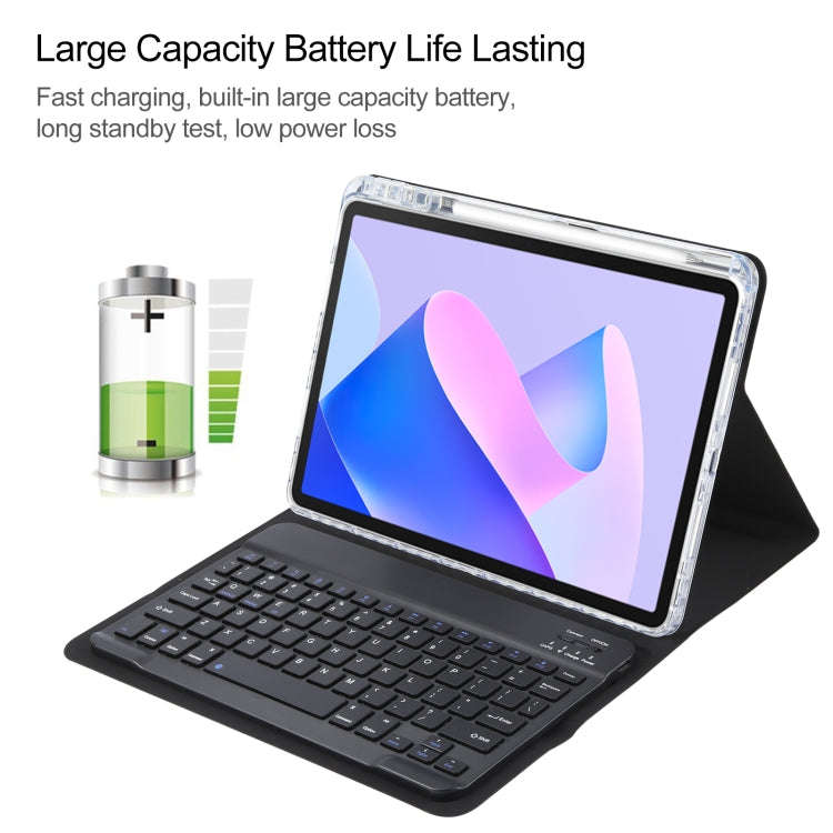 For Huawei MatePad 11 2023 / 2021 Square Button Bluetooth Keyboard Rotatable Holder Leather Case(...
