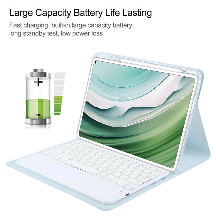 For Huawei MatePad Pro 11 2024 / 2022 Square Button Bluetooth Keyboard Rotatable Holder Leather C...