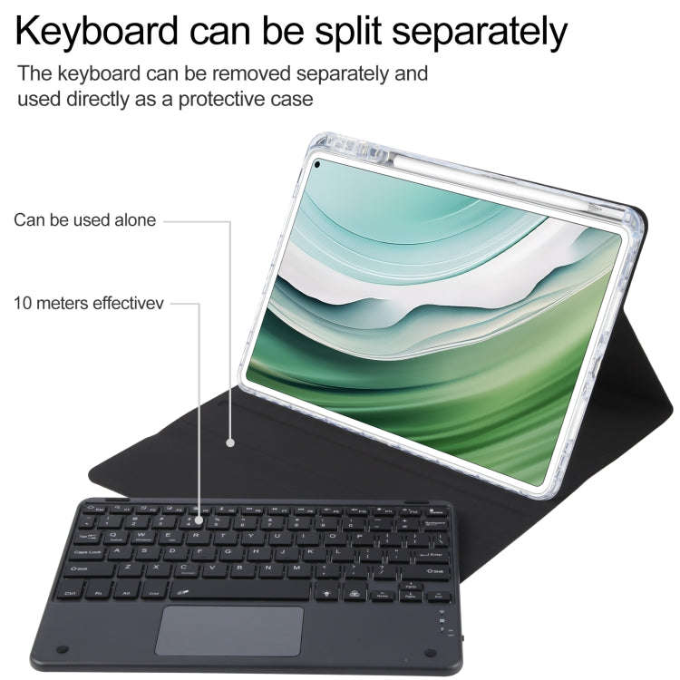 For Huawei MatePad Pro 11 2024 / 2022 Square Button Bluetooth Keyboard Rotatable Holder Leather C...