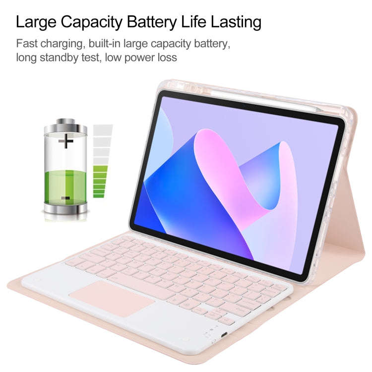 For Huawei MatePad 11 2023 / 2021 Square Button Bluetooth Keyboard Rotatable Holder Leather Case ...
