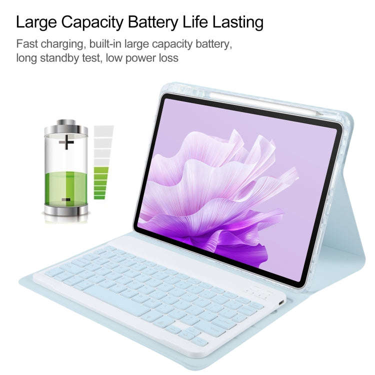 For Huawei MatePad Air 11.5 Square Button Backlight Bluetooth Keyboard Rotatable Holder Leather C...