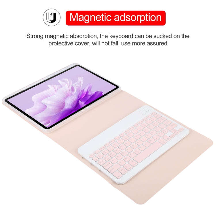 For Huawei MatePad Air 11.5 Square Button Backlight Bluetooth Keyboard Rotatable Holder Leather C...