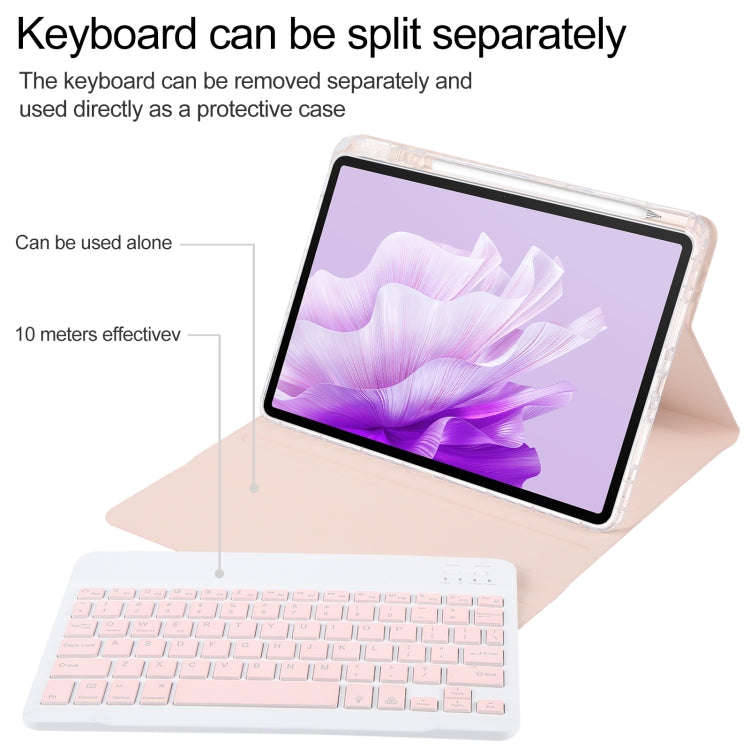 For Huawei MatePad Air 11.5 Square Button Backlight Bluetooth Keyboard Rotatable Holder Leather C...