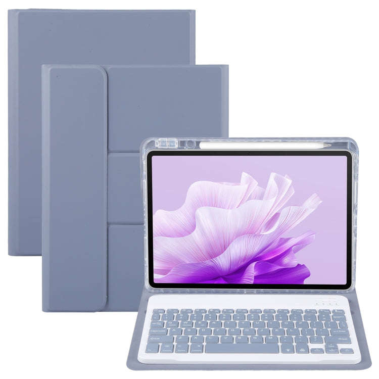 For Huawei MatePad Air 11.5 Square Button Backlight Bluetooth Keyboard Rotatable Holder Leather C...