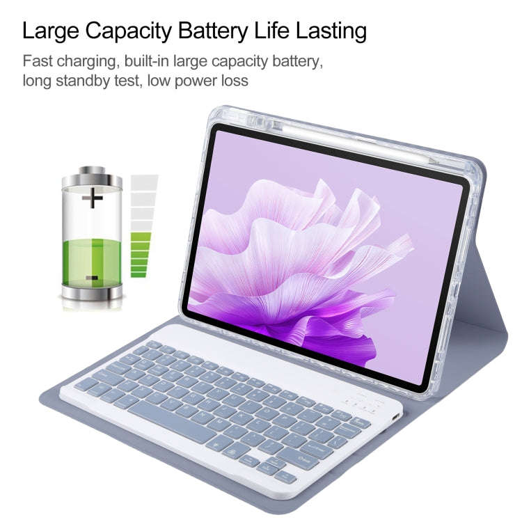 For Huawei MatePad Air 11.5 Square Button Backlight Bluetooth Keyboard Rotatable Holder Leather C...