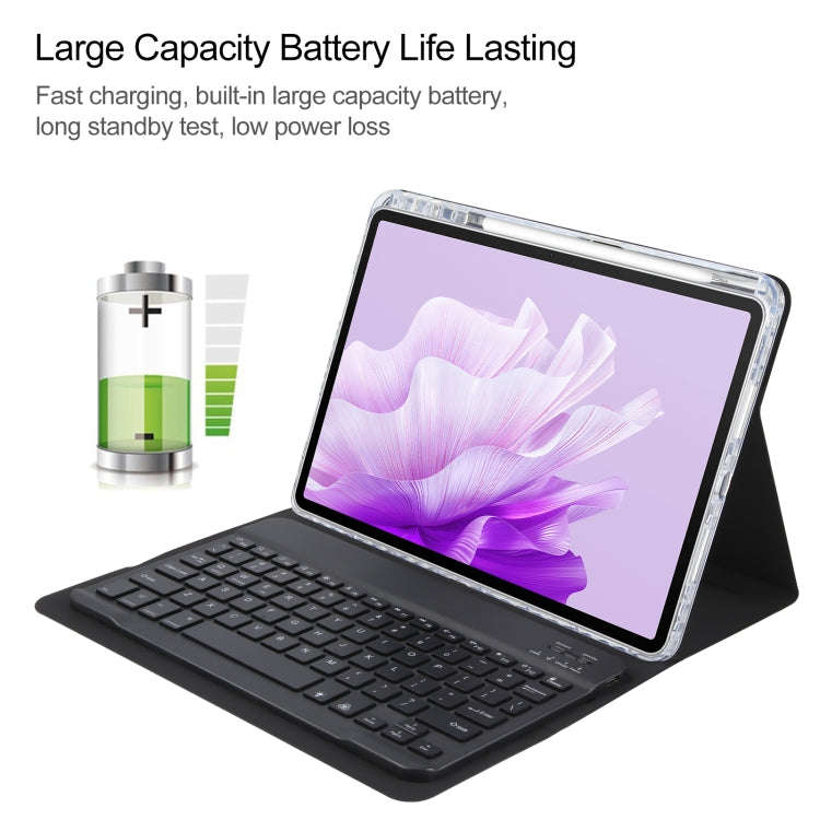 For Huawei MatePad Air 11.5 Square Button Backlight Bluetooth Keyboard Rotatable Holder Leather C...