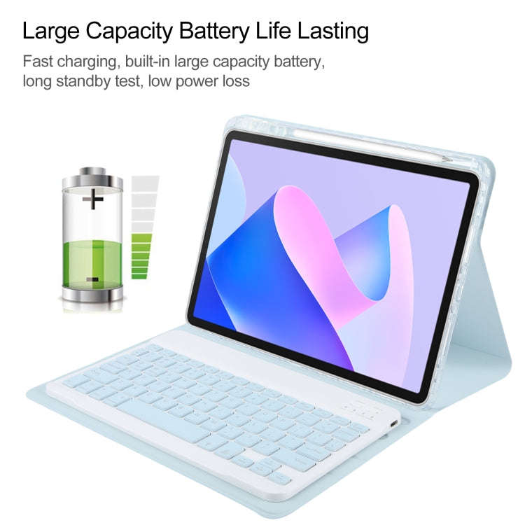 For Huawei MatePad 11 2023 / 2021 Square Button Backlight Bluetooth Keyboard Rotatable Holder Lea...