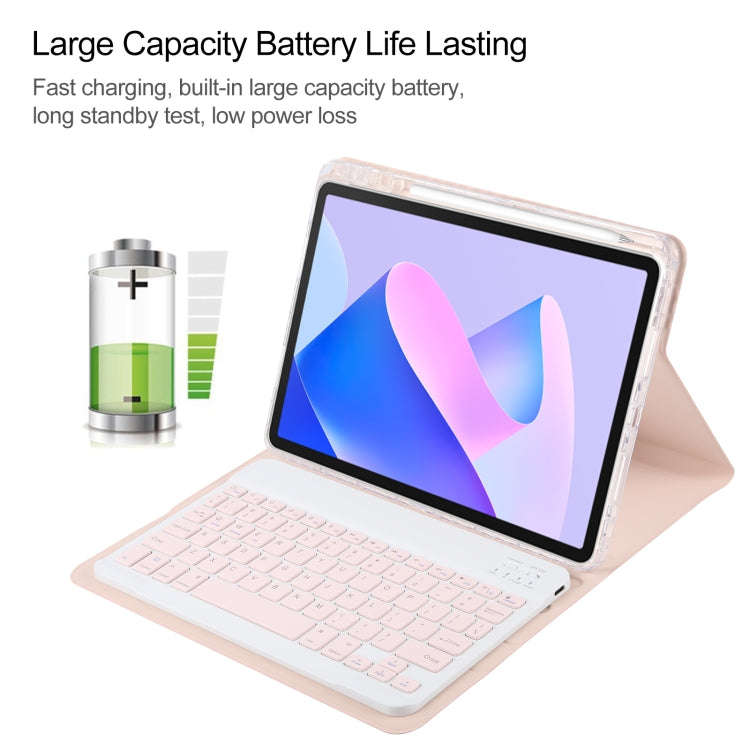 For Huawei MatePad 11 2023 / 2021 Square Button Backlight Bluetooth Keyboard Rotatable Holder Lea...
