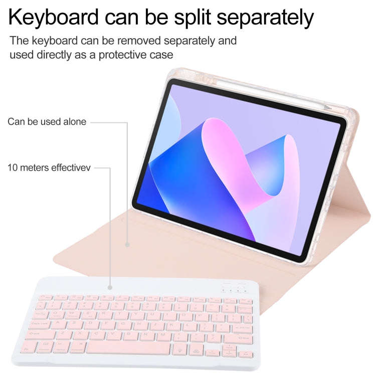 For Huawei MatePad 11 2023 / 2021 Square Button Backlight Bluetooth Keyboard Rotatable Holder Lea...