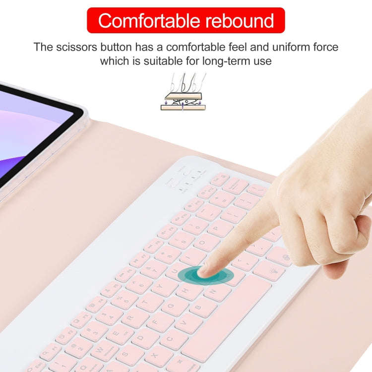 For Huawei MatePad 11 2023 / 2021 Square Button Backlight Bluetooth Keyboard Rotatable Holder Lea...