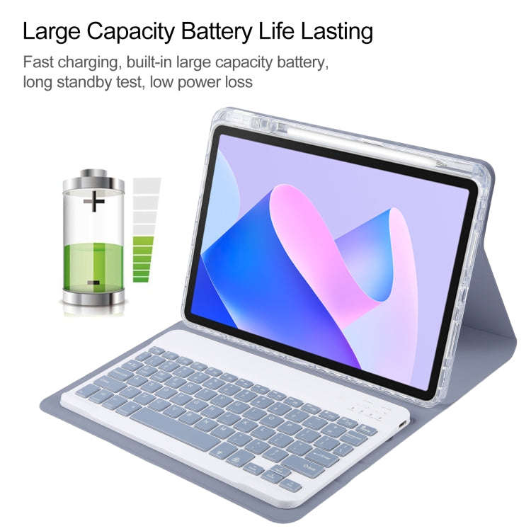 For Huawei MatePad 11 2023 / 2021 Square Button Backlight Bluetooth Keyboard Rotatable Holder Lea...