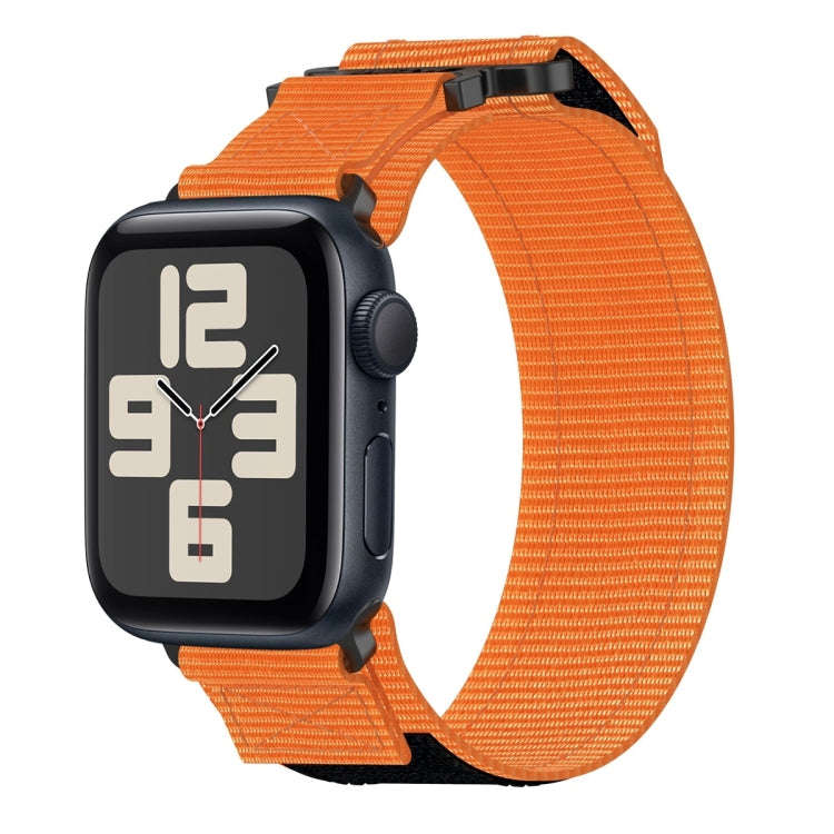 For Apple Watch SE 2023 44mm Nylon Hook And Loop Fastener Watch Band(Orange)