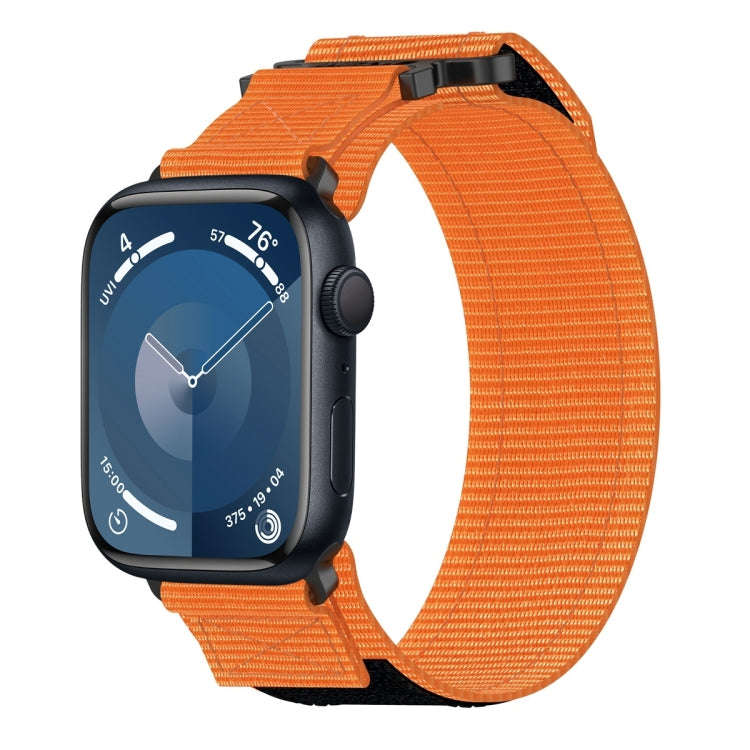 For Apple Watch Series 9 41mm Nylon Hook And Loop Fastener Watch Band(Orange)