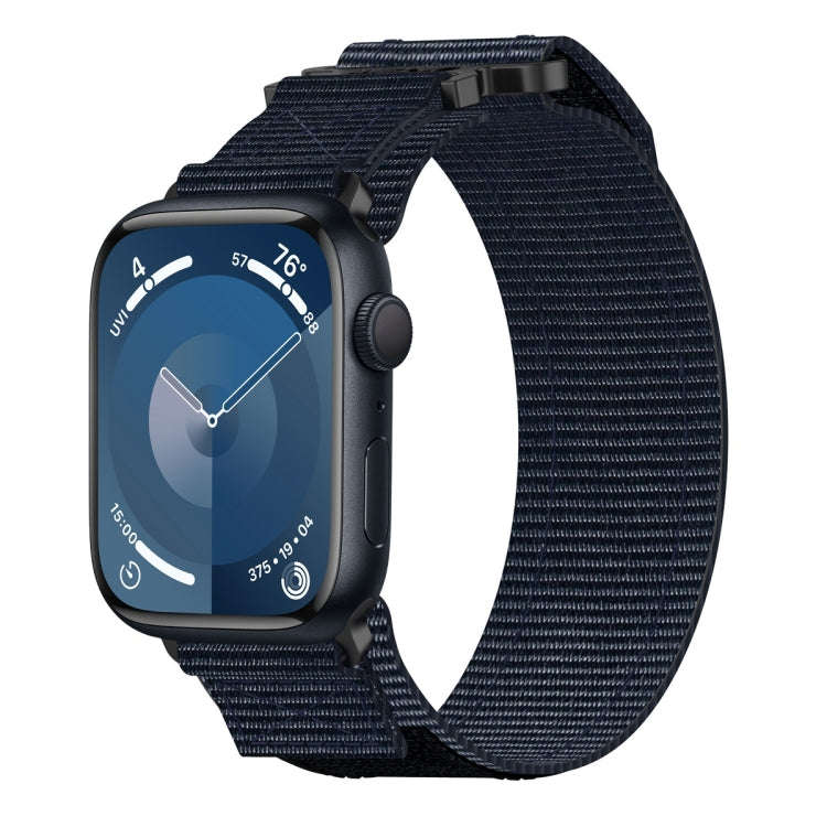 For Apple Watch Series 9 41mm Nylon Hook And Loop Fastener Watch Band(Blue)