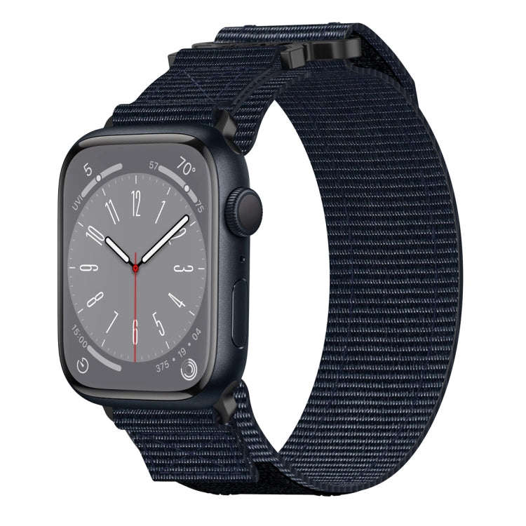For Apple Watch Series 8 41mm Nylon Hook And Loop Fastener Watch Band(Blue)
