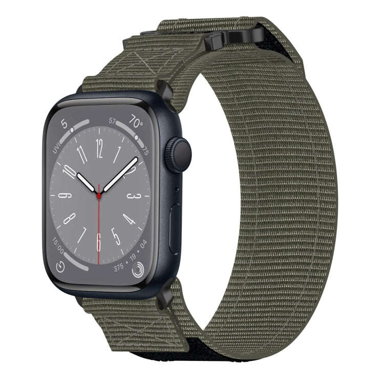For Apple Watch Series 8 45mm Nylon Hook And Loop Fastener Watch Band(Grey)