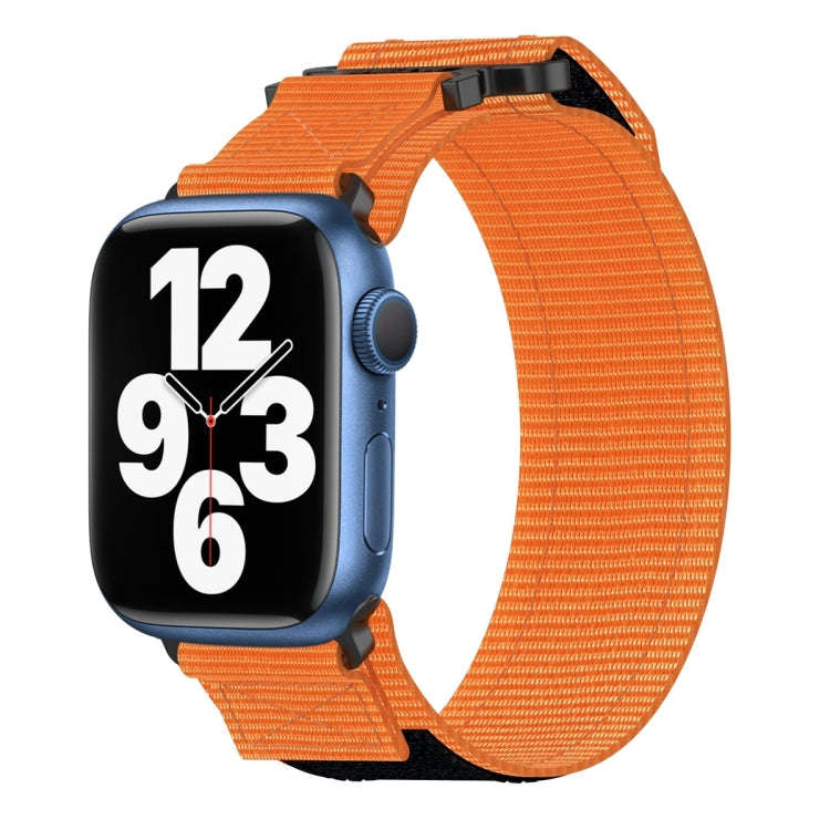 For Apple Watch Series 7 41mm Nylon Hook And Loop Fastener Watch Band(Orange)