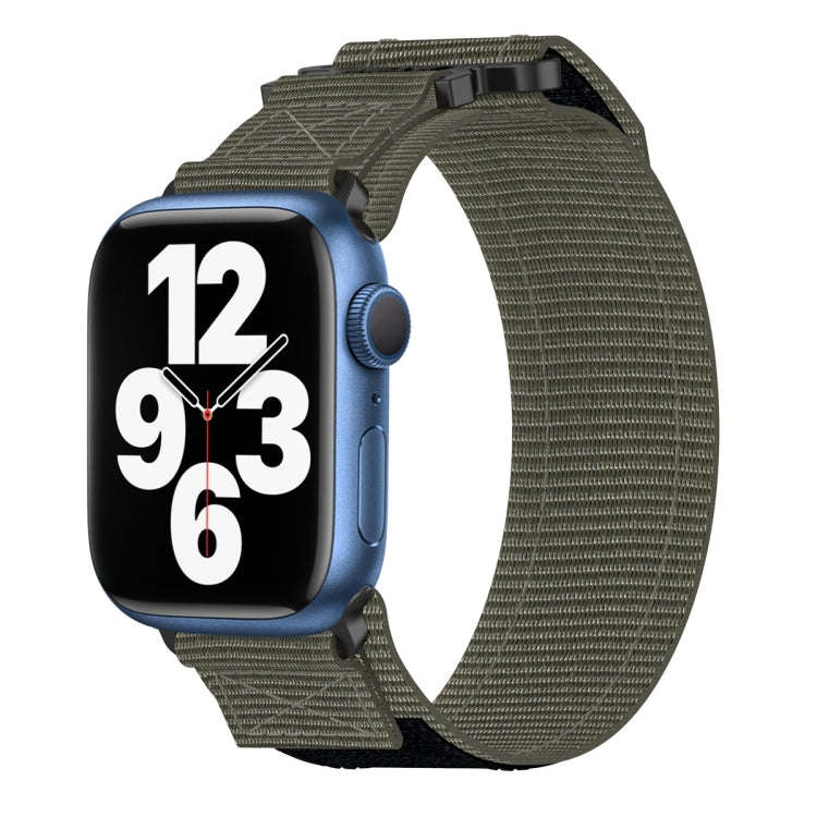 For Apple Watch Series 7 45mm Nylon Hook And Loop Fastener Watch Band(Grey)