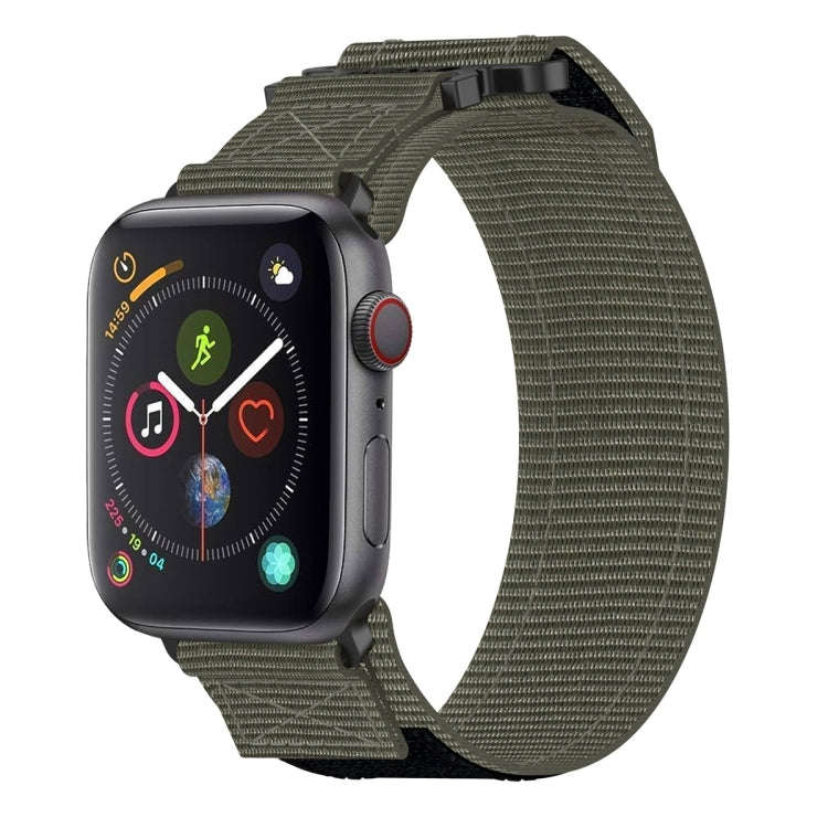For Apple Watch Series 4 40mm Nylon Hook And Loop Fastener Watch Band(Grey)