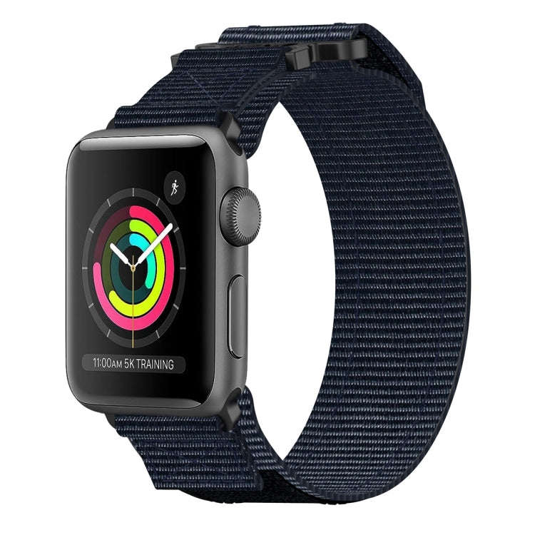 For Apple Watch 38mm Nylon Hook And Loop Fastener Watch Band(Blue)