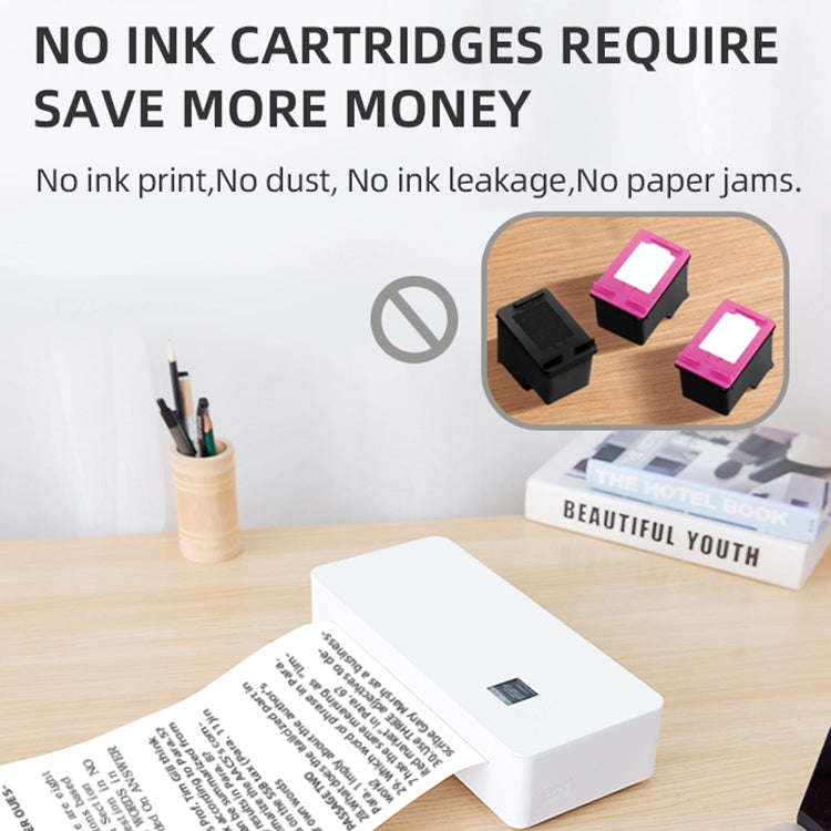 A4LE Portable Bluetooth HD Thermal Printer for Home Office Study(US Plug)