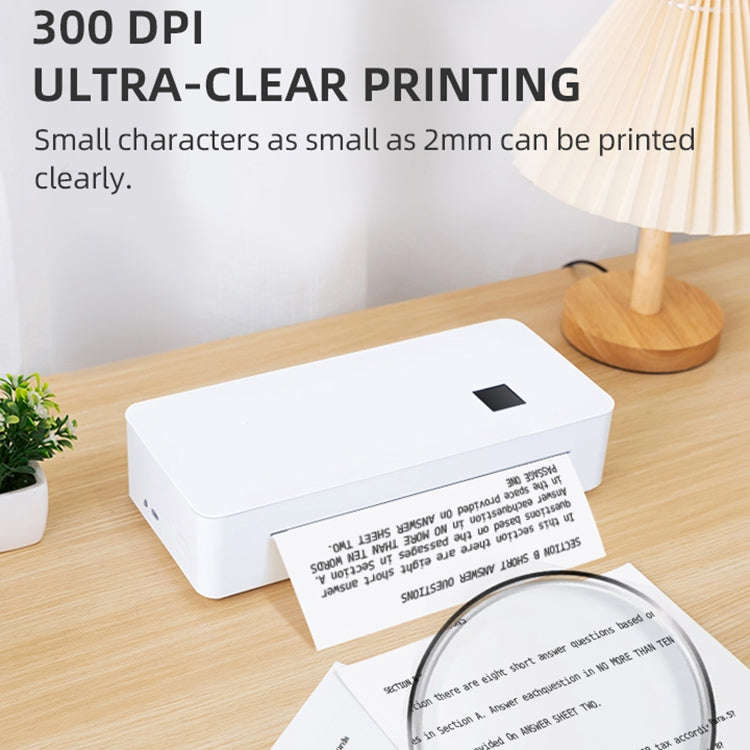 A4LE Portable Bluetooth HD Thermal Printer for Home Office Study(US Plug)