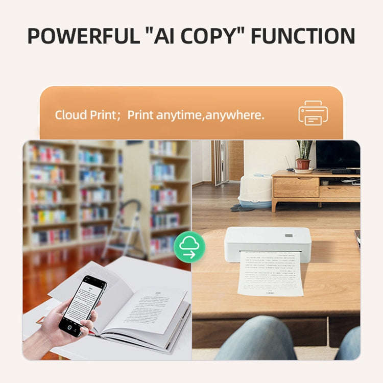 A4LE Portable Bluetooth HD Thermal Printer for Home Office Study(US Plug)