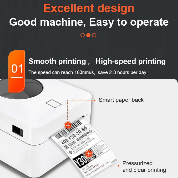 ZJ-9250 100x150mm USB Bluetooth Thermal Label Printer, Plug:US Plug(Black)