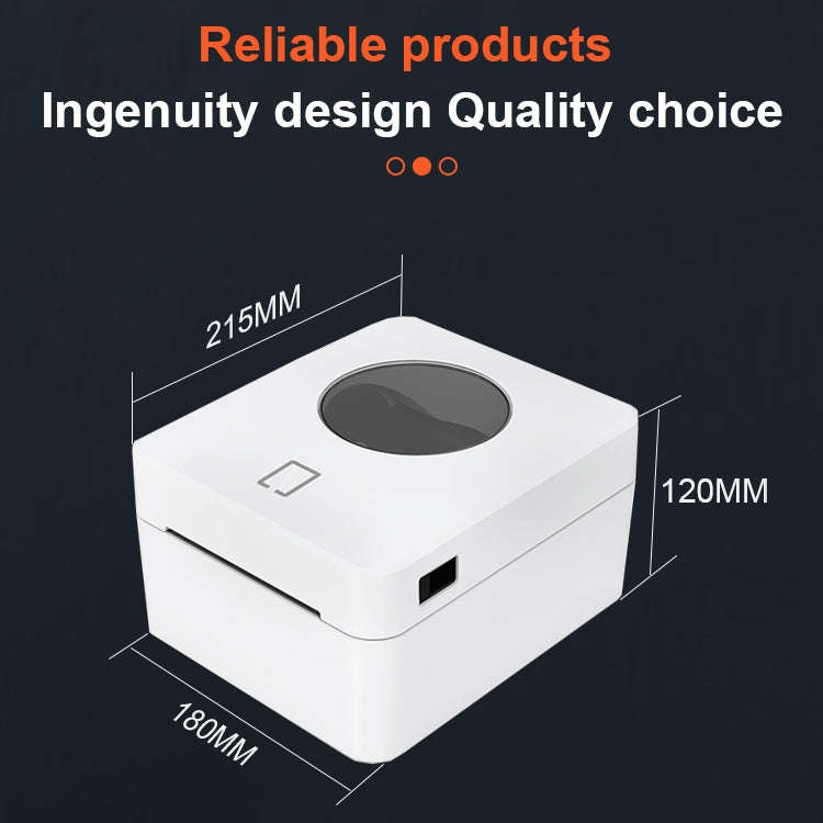 ZJ-9250 100x150mm USB Bluetooth Thermal Label Printer, Plug:UK Plug(White)