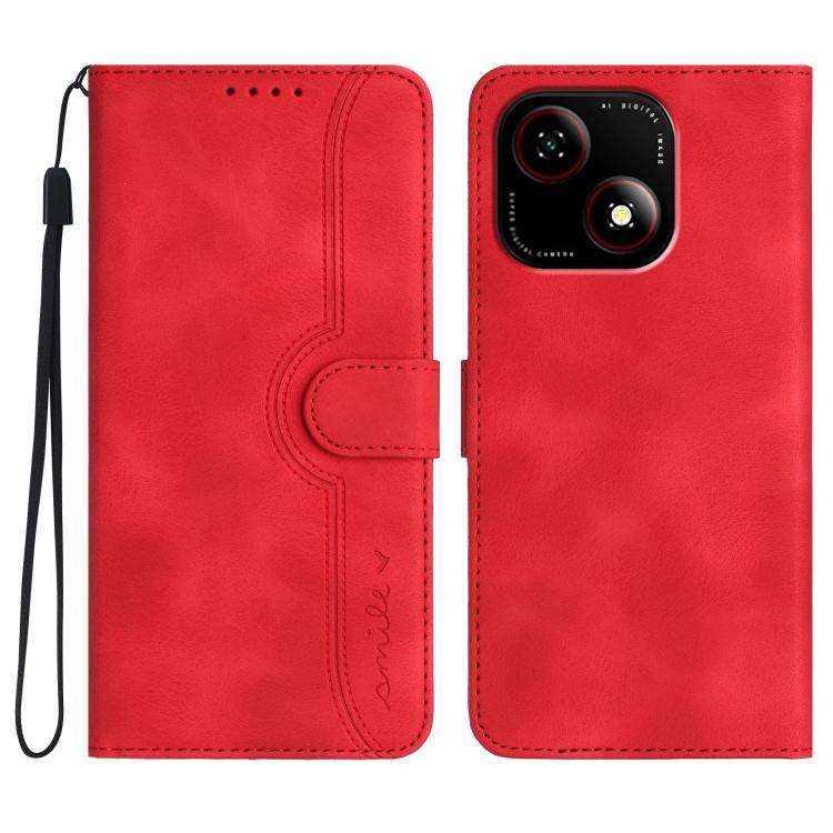 For ZTE Blade A35e 4G Heart Pattern Skin Feel Leather Phone Case(Red)
