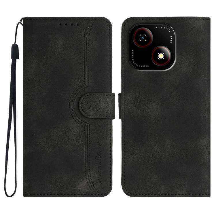 For ZTE Blade A35e 4G Heart Pattern Skin Feel Leather Phone Case(Black)