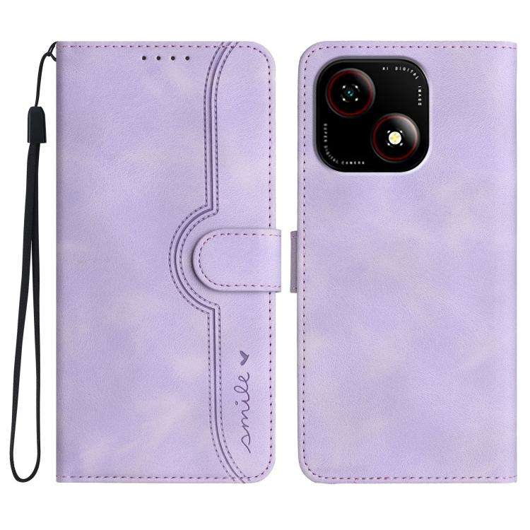 For ZTE Blade A35e 4G Heart Pattern Skin Feel Leather Phone Case(Purple)