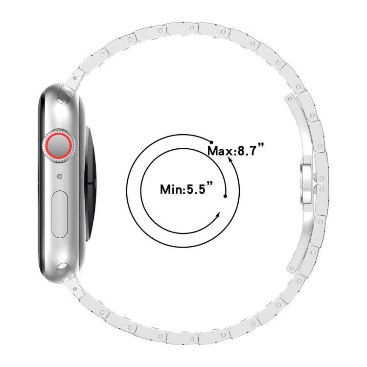 For Apple Watch Ultra 49mm Twill Stainless Steel Watch Band(Silver)