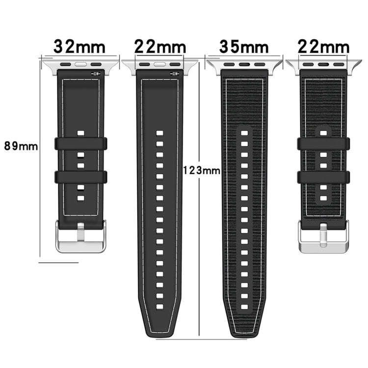 For Apple Watch Series 2 42mm Ordinary Buckle Hybrid Nylon Braid Silicone Watch Band(Midnight Blue)