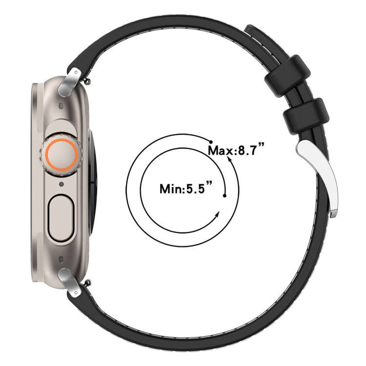 For Apple Watch Series 9 45mm Official Buckle Hybrid Nylon Braid Silicone Watch Band(Black)