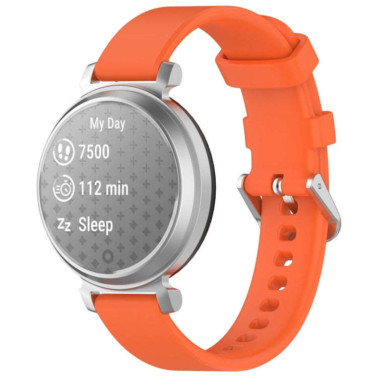 For Garmin Lily 2 14mm Silver Buckle Silicone Watch Band Wristband(Orange)