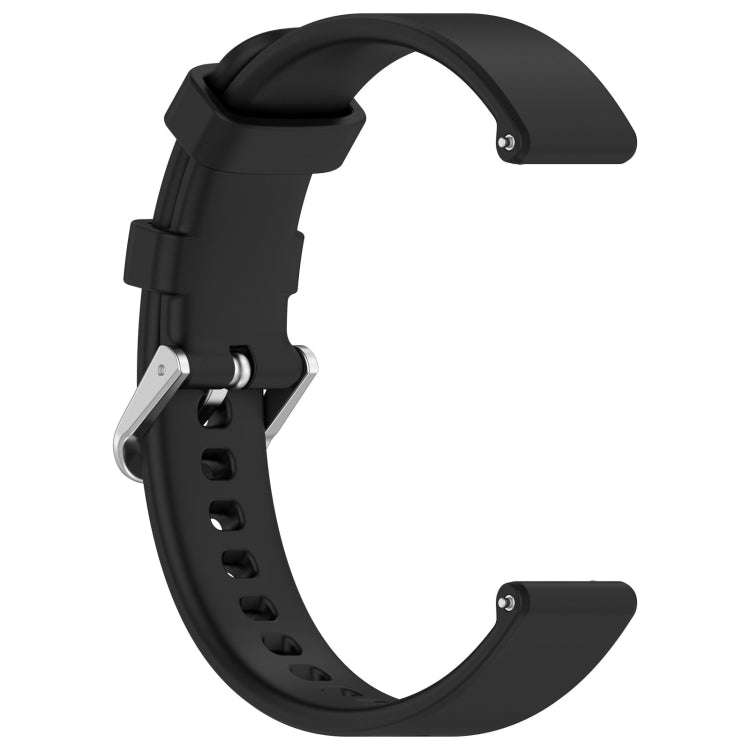 For Garmin Lily 2 14mm Silver Buckle Silicone Watch Band Wristband(Black)
