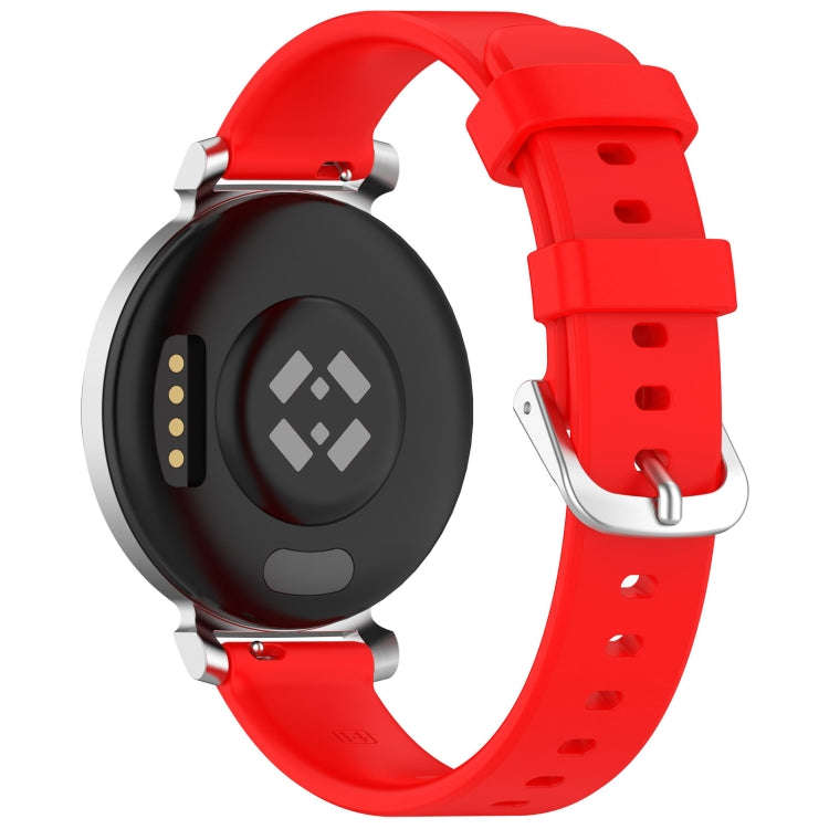 For Garmin Lily 2 14mm Silver Buckle Silicone Watch Band Wristband(Red)