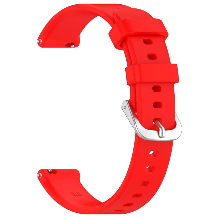For Garmin Lily 2 14mm Silver Buckle Silicone Watch Band Wristband(Red)