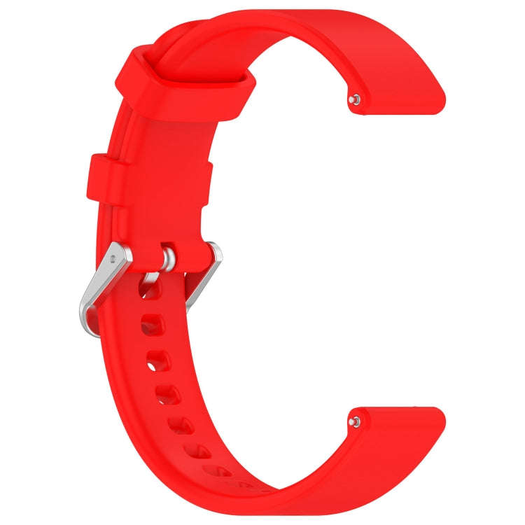 For Garmin Lily 2 14mm Silver Buckle Silicone Watch Band Wristband(Red)