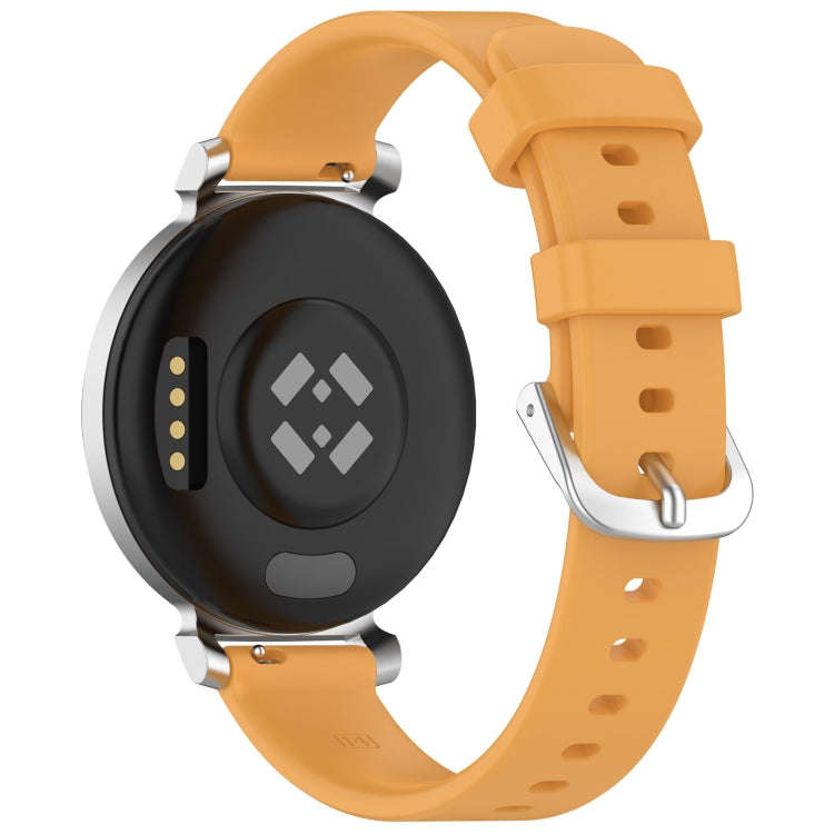For Garmin Lily 2 14mm Silver Buckle Silicone Watch Band Wristband(Yellow)