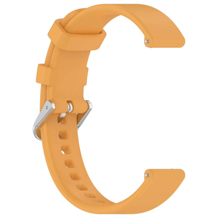 For Garmin Lily 2 14mm Silver Buckle Silicone Watch Band Wristband(Yellow)