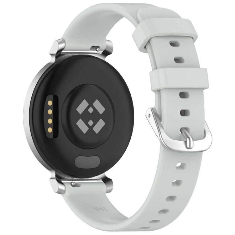 For Garmin Lily 2 14mm Silver Buckle Silicone Watch Band Wristband(Light Grey)