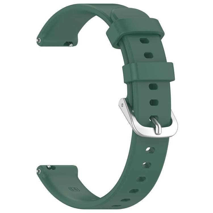 For Garmin Lily 2 14mm Silver Buckle Silicone Watch Band Wristband(Dark Green)