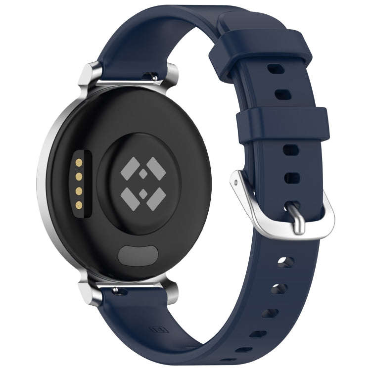 For Garmin Lily 2 14mm Silver Buckle Silicone Watch Band Wristband(Midnight  Blue)