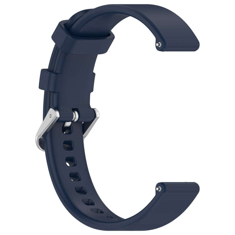 For Garmin Lily 2 14mm Silver Buckle Silicone Watch Band Wristband(Midnight  Blue)